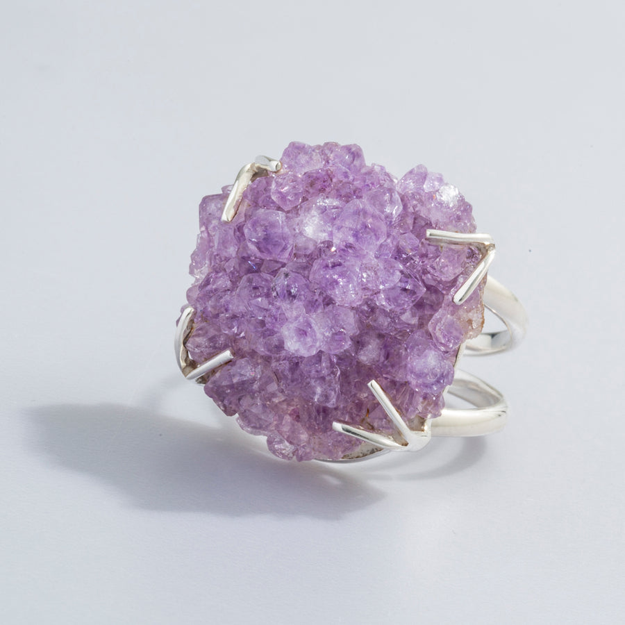 Amethyst Round Cluster Ring Size 9.75