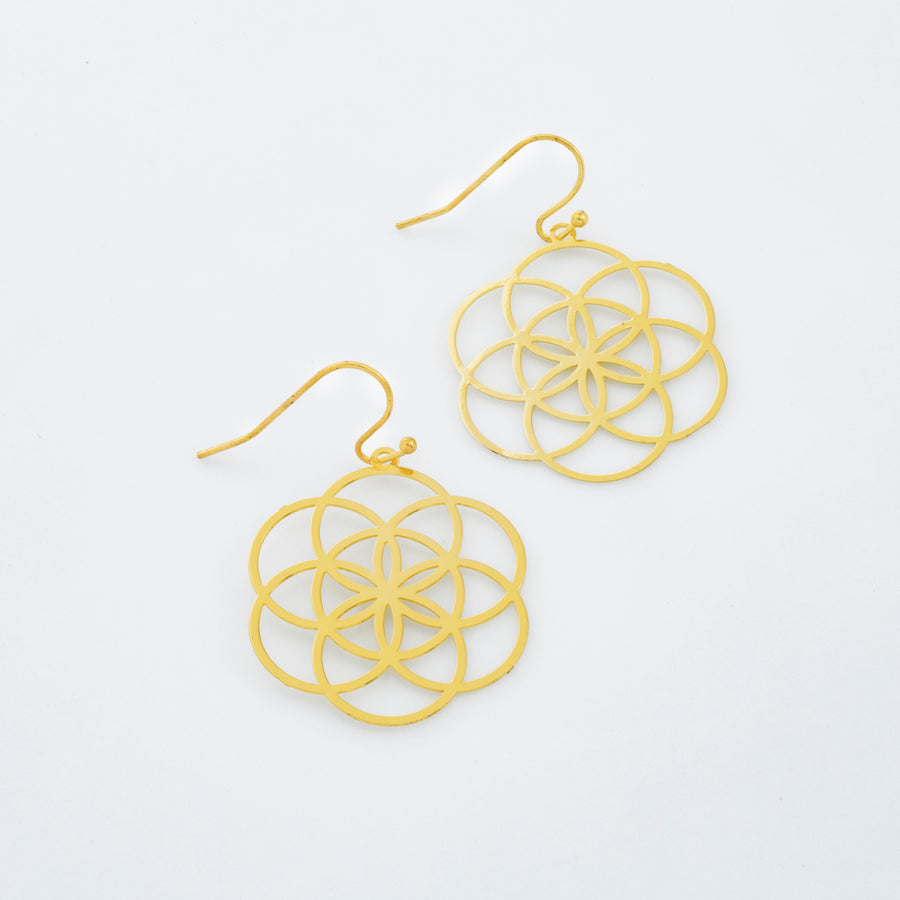 Seed of Life Laser-Cut Earrings - Small