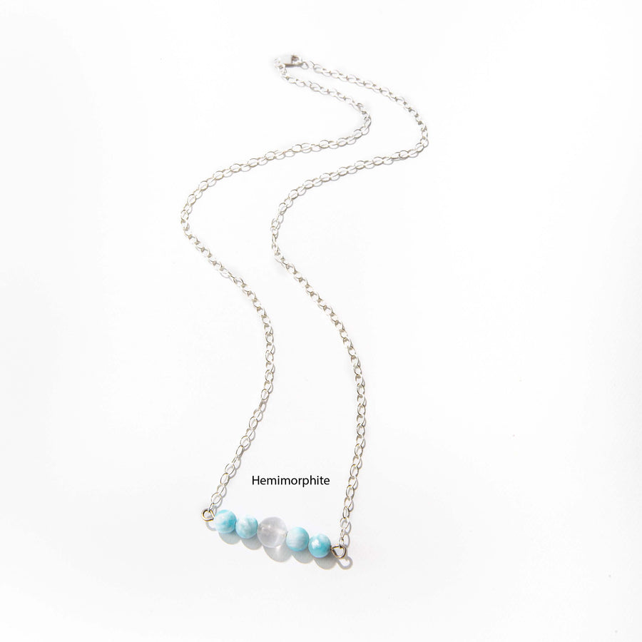Satin Spar Selenite Crystal Bead Bar Necklace (SBCo. Exclusive)