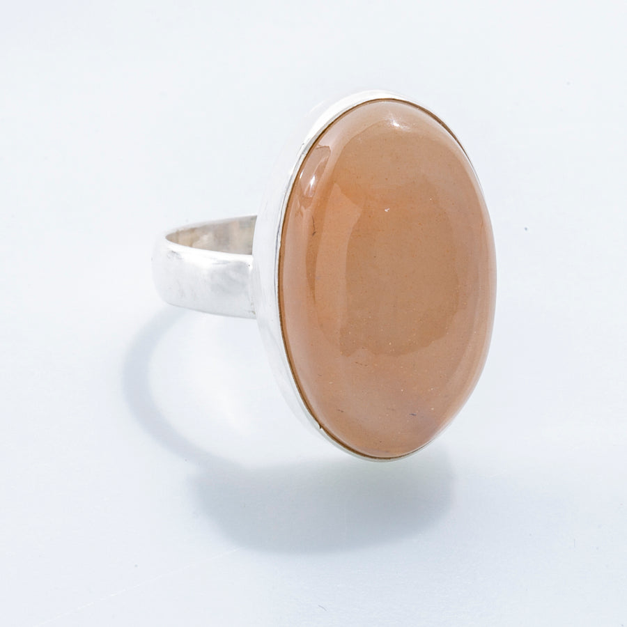 Peach Moonstone Oval Ring