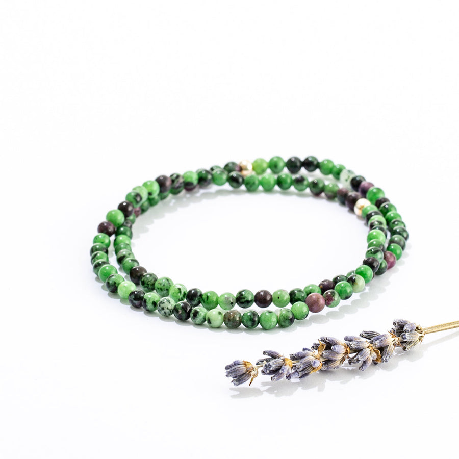 Ruby in Zoisite 4mm Round Bead Bracelet (SBCo. Exclusive)