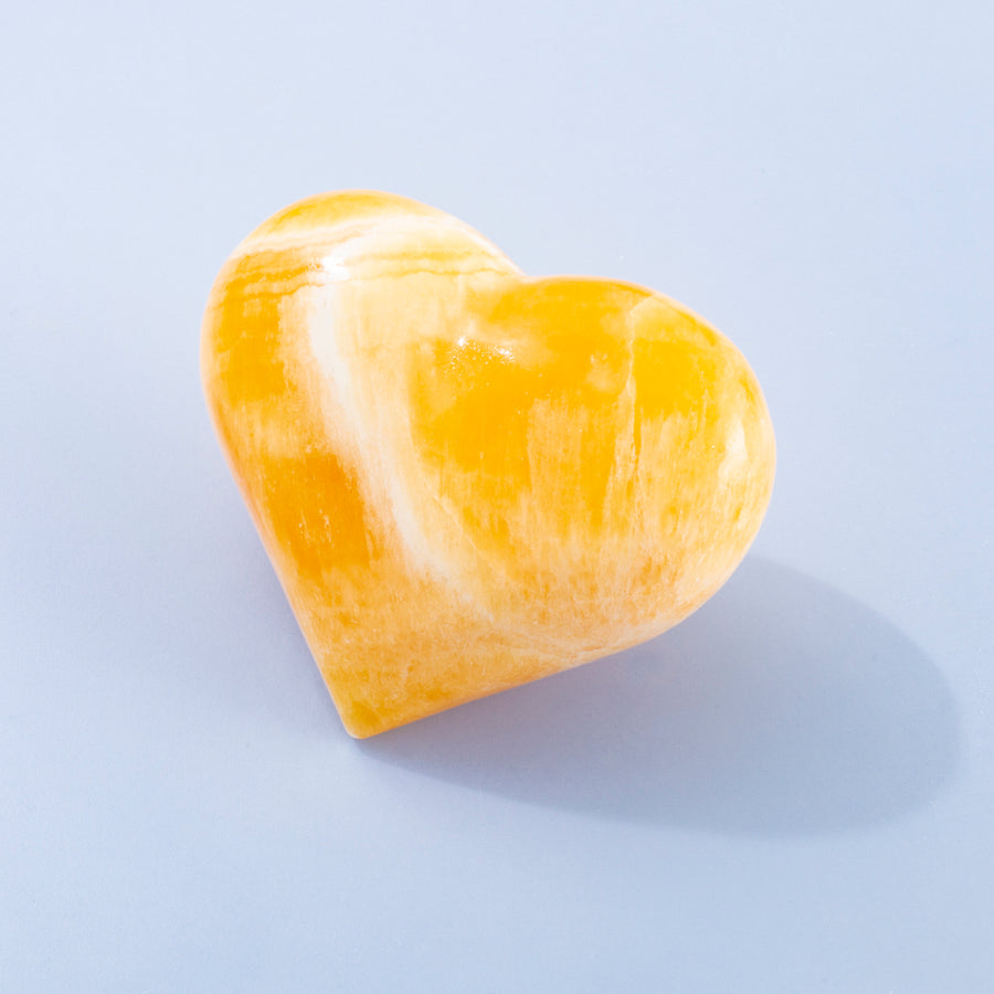 XL Orange Calcite Puffy Heart #2