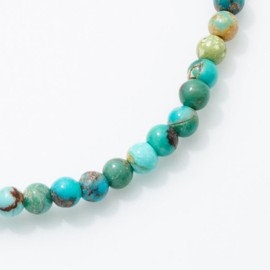 Turquoise 4mm Round Bead Stretch Bracelet