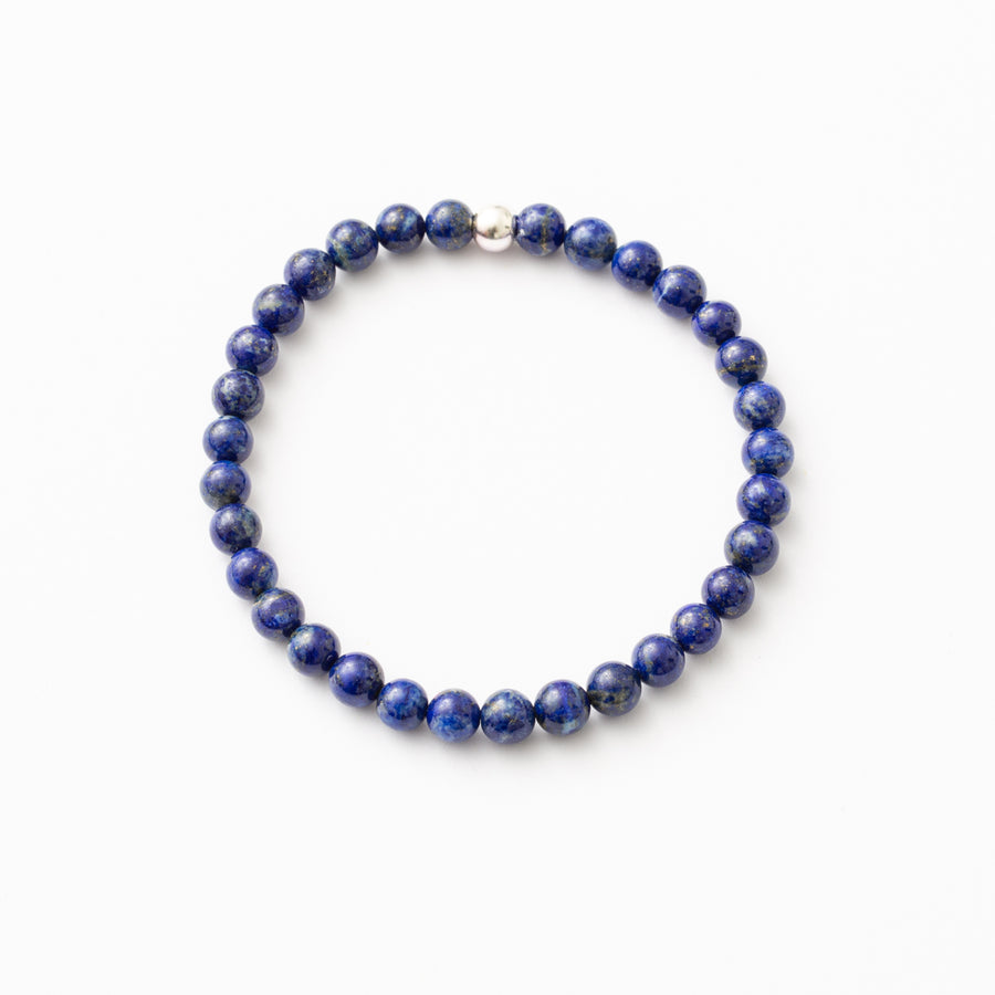 Lapis Lazuli 6mm Round Bead Stretch Bracelet