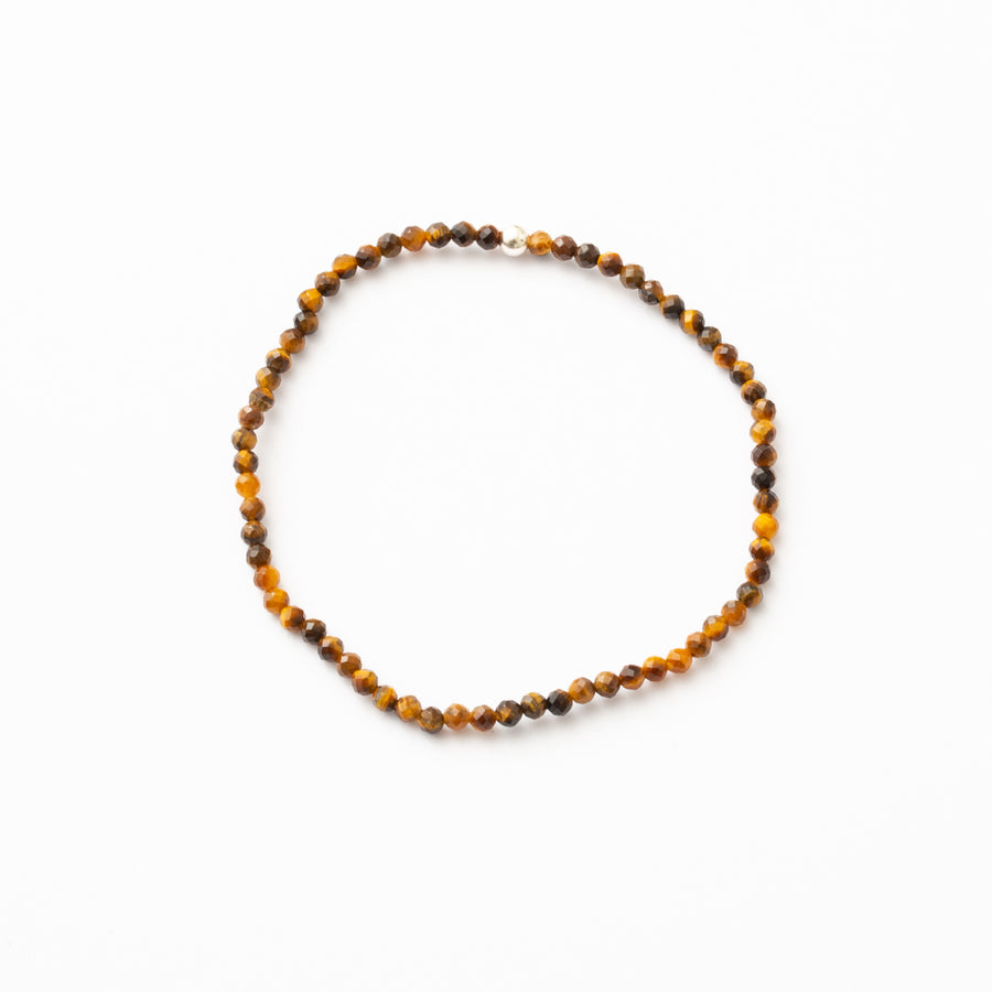 Golden Tiger Eye 3mm Faceted Bead Stretch Bracelet