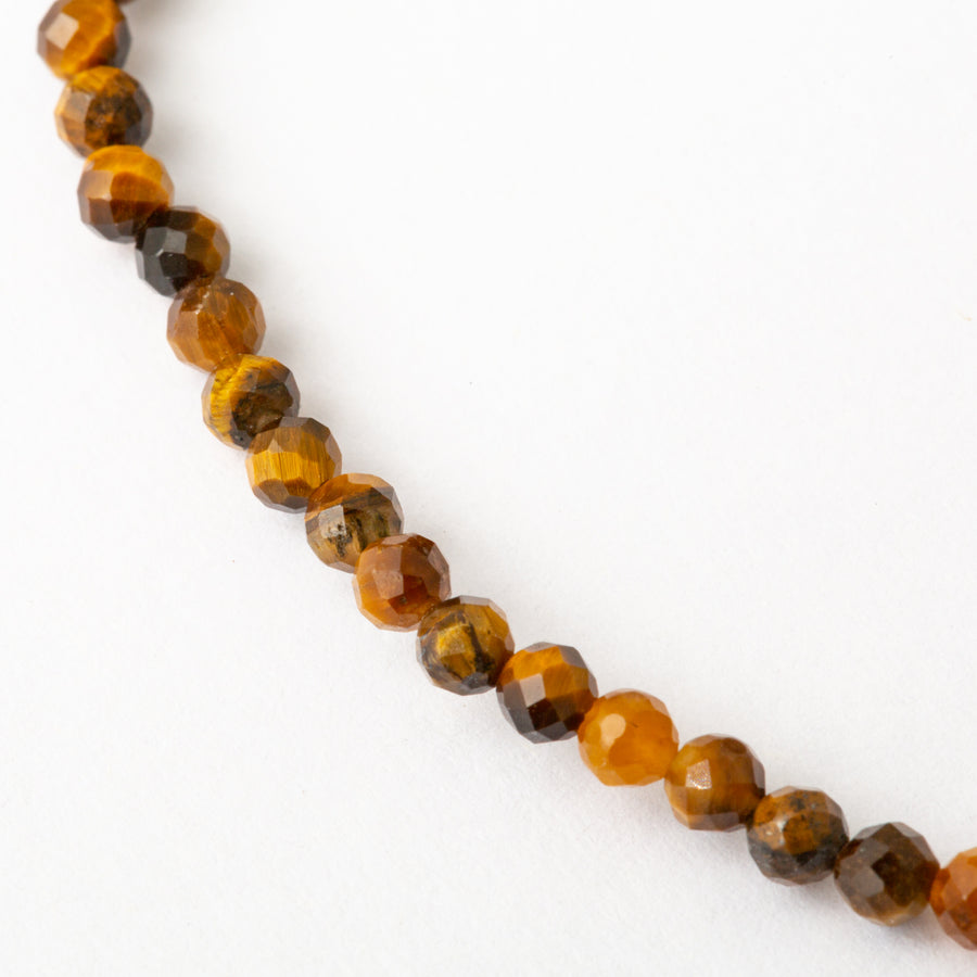 Golden Tiger Eye 3mm Faceted Bead Stretch Bracelet