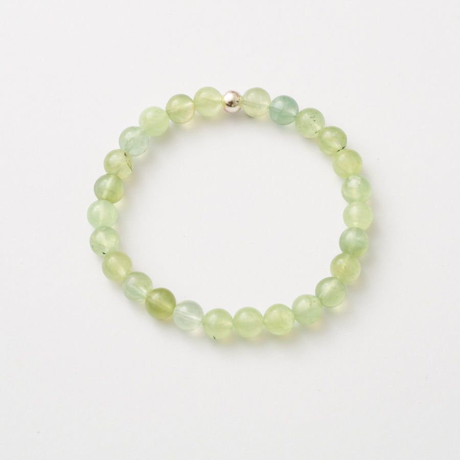 Prehnite 8mm Round Bead Stretch Bracelet