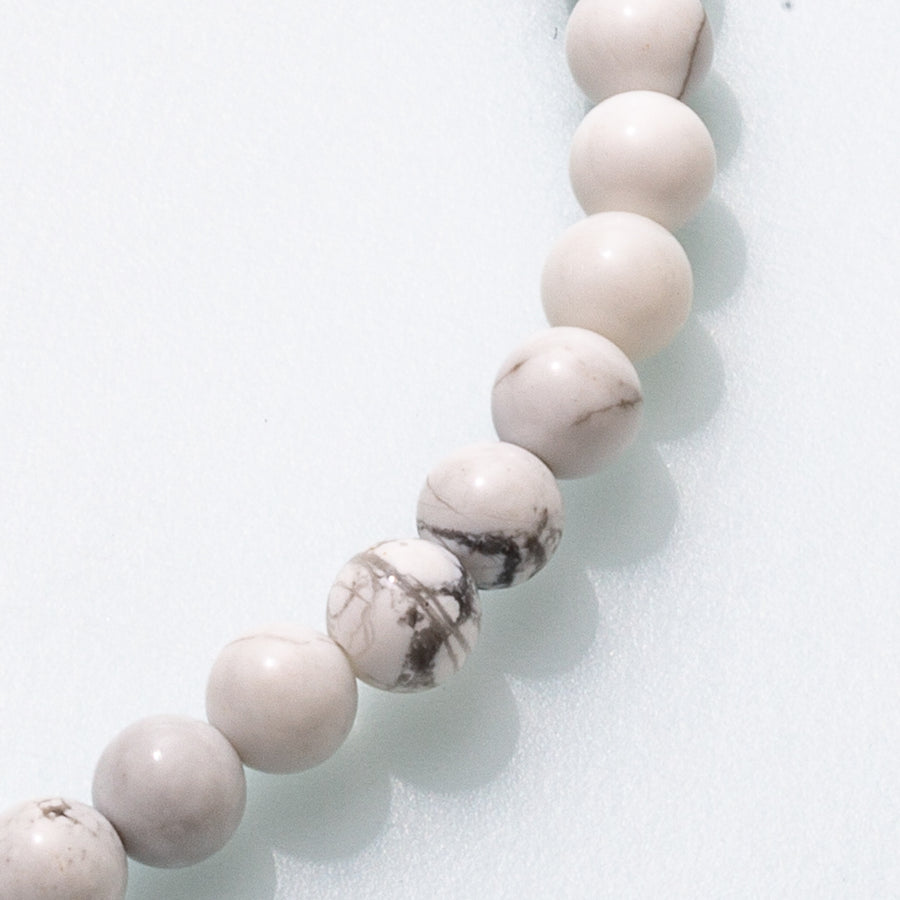 Howlite 4mm Round Bead Stretch Bracelet