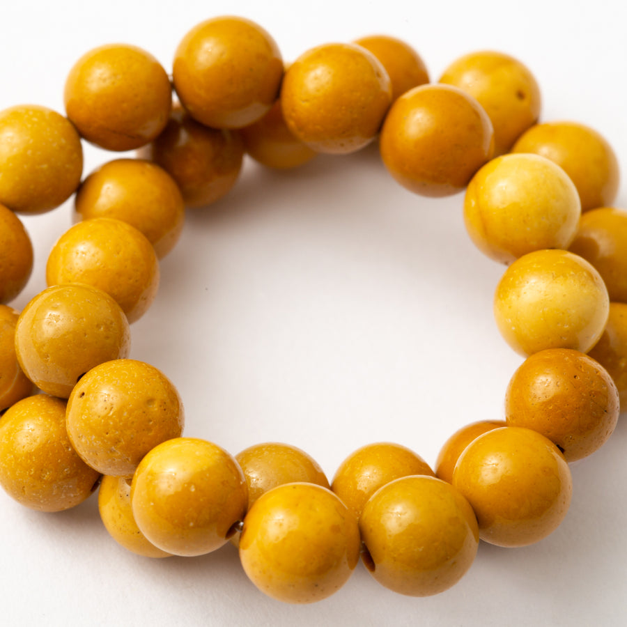 Yellow Mookaite 6mm Round Bead Stretch Bracelet