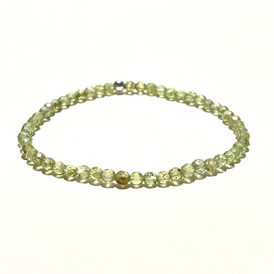 Peridot 4mm Faceted Bead Stretch Bracelet