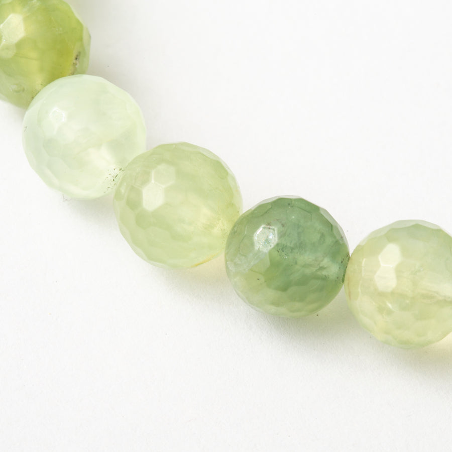 Prehnite 10mm Faceted Bead Stretch Bracelet