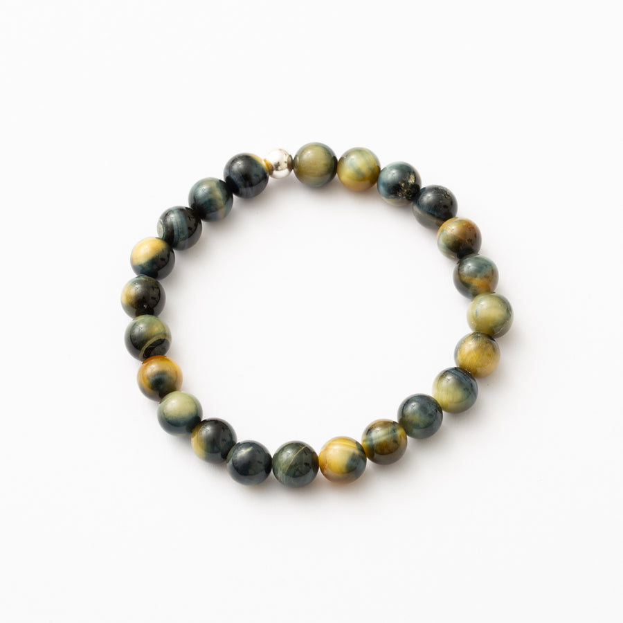 Multi Tiger Eye 8mm Round Bead Stretch Bracelet