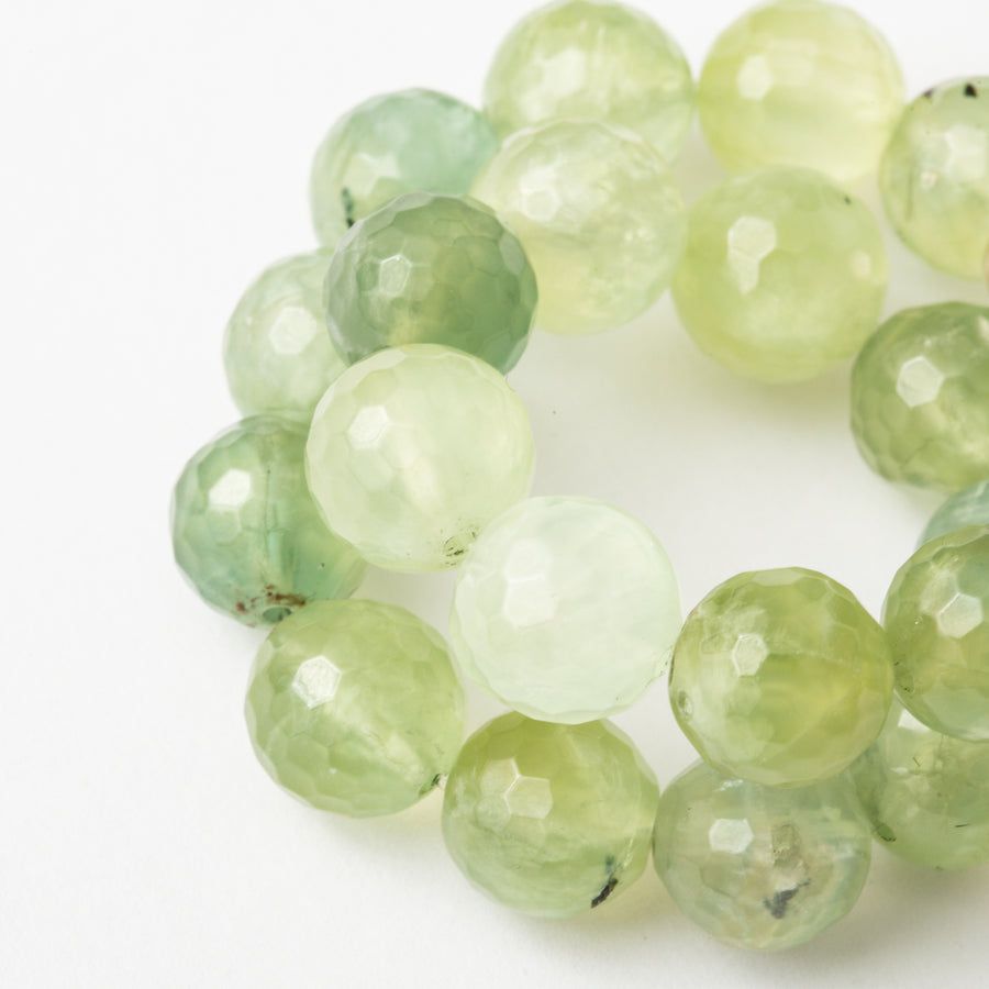 Prehnite 10mm Faceted Bead Stretch Bracelet