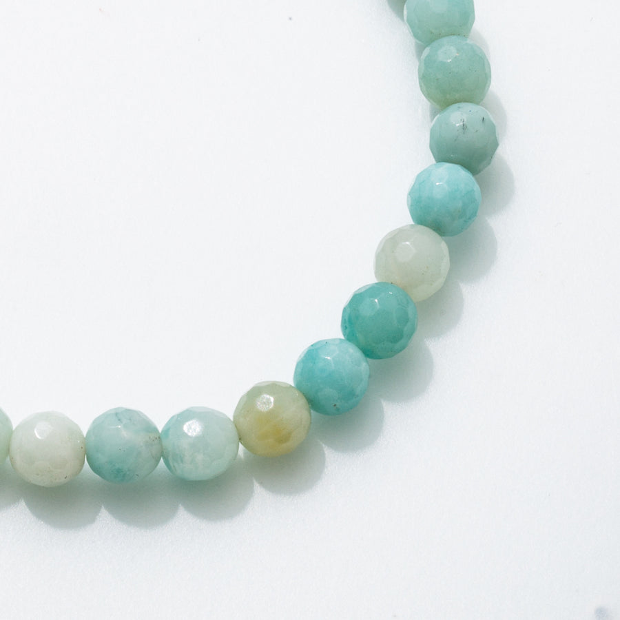Amazonite 6mm Faceted Bead Stretch Bracelet