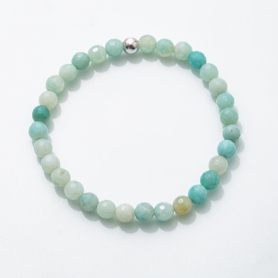 Amazonite 6mm Faceted Bead Stretch Bracelet