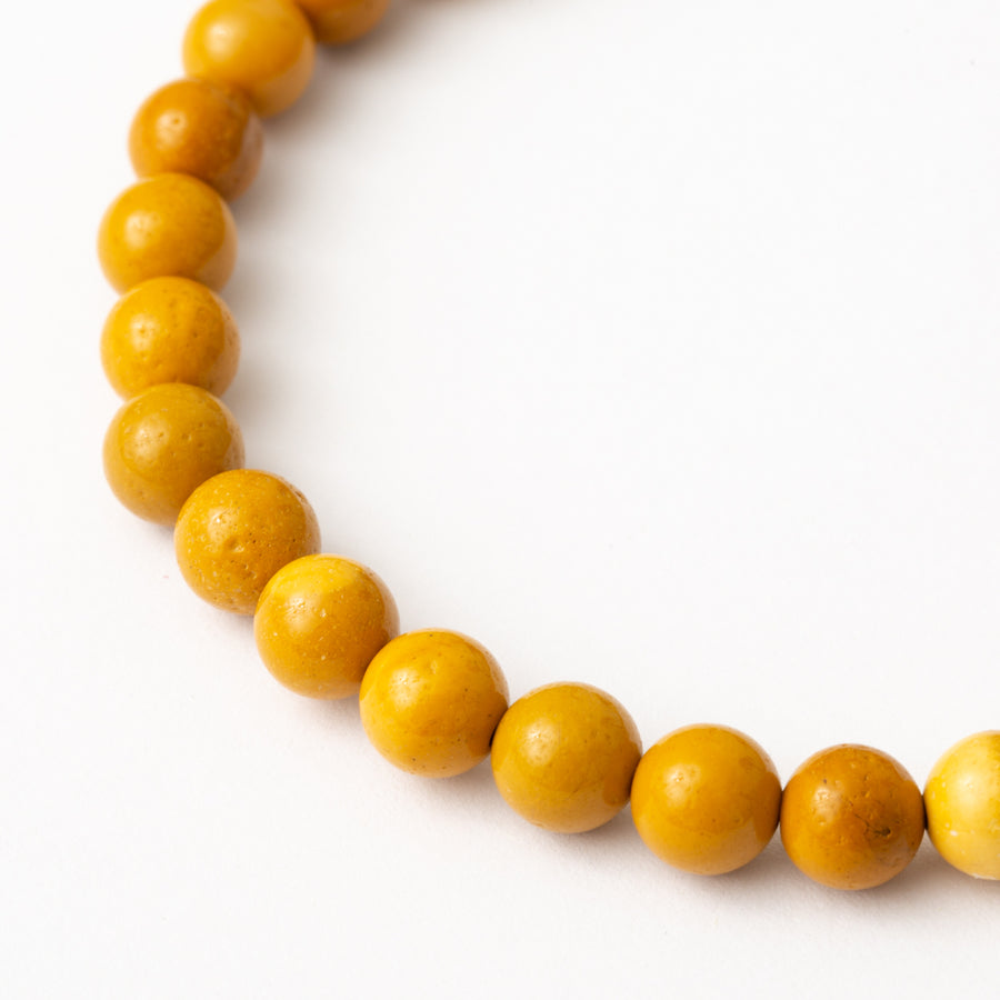 Yellow Mookaite 6mm Round Bead Stretch Bracelet