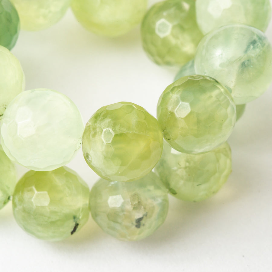 Prehnite 10mm Faceted Bead Stretch Bracelet