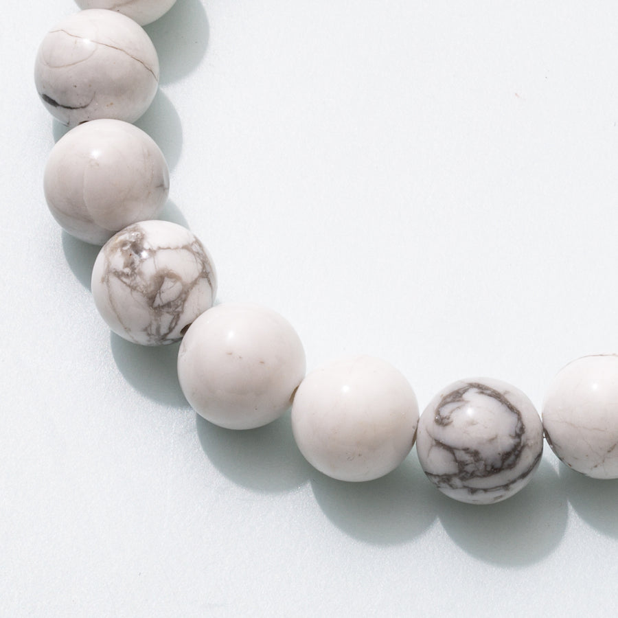 Howlite 10mm Round Bead Stretch Bracelet